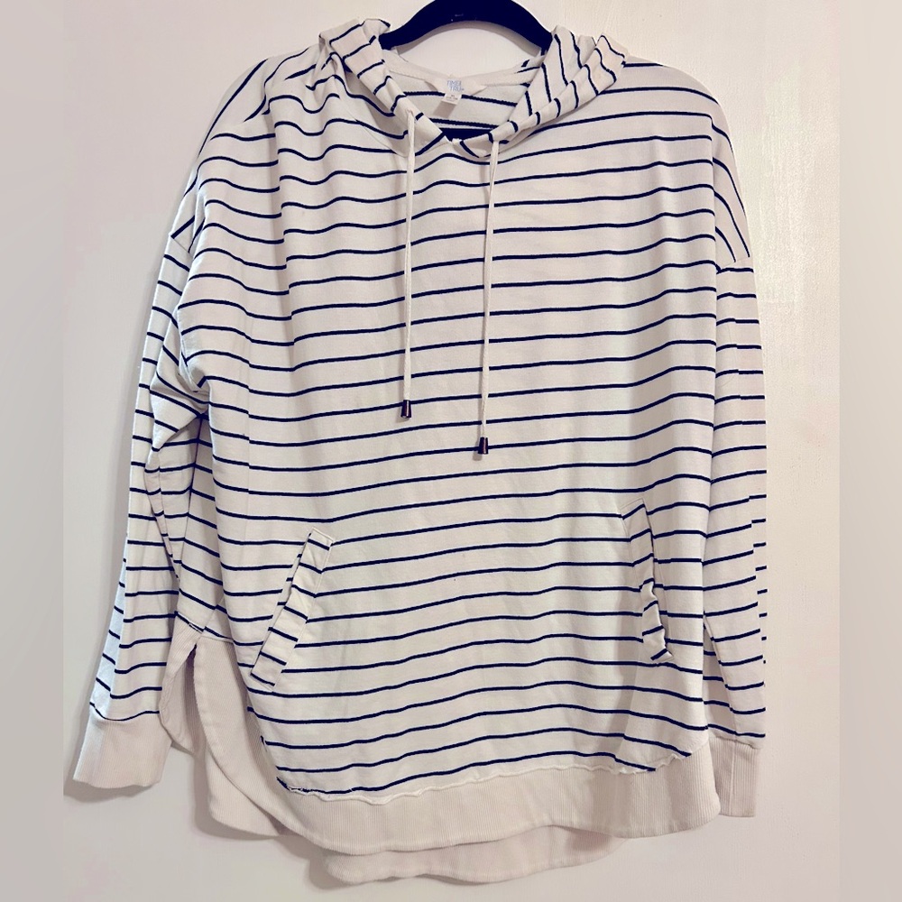 Striped White and Black Hoodie